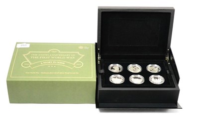 Lot 253 - A Set of 6 x Silver Proof £5 Commemorating the 100th Anniversary of the Outbreak of WW1...