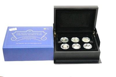 Lot 254 - A Set of 6 x Silver Proof £5 Commemorating the 100th Anniversary of WW1 1915-2015, revs...