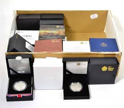 Lot 257 - A Collection of 19 x Silver Proof £5 Coins, 2007 -2015 inclusive comprising: 2007 'Diamond...