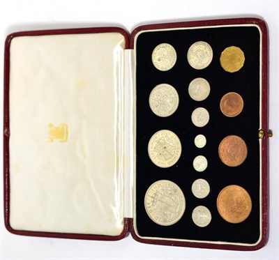 Lot 271 - Proof Set 1937, 15 coins crown to Maundy penny, in  red leatherette CofI (in good condition),...