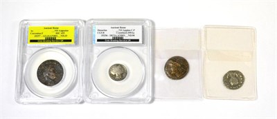 Lot 1 - 3 x Roman Coins comprising: Roman Republic silver denarius: Appius Claudius Pulcher, T. Manlius...