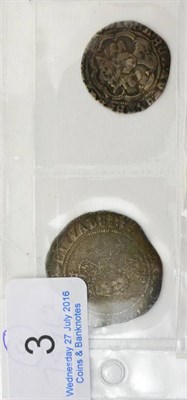 Lot 3 - 2 x Hammered Silver Coins comprising: Elizabeth I shilling, 2nd coinage MM martlet, bust 3C;...