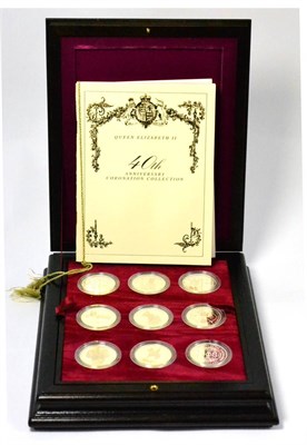 Lot 28 - Coronation Crown Collection,' a full set of 18 x sterling silver proof crowns & crown-size...