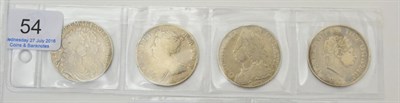 Lot 54 - 4 x Pre-Victoria Halfcrowns comprising: 1689 PRIMO, 1st busts, 1st shield, caul & interior frosted