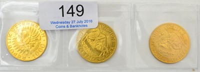 Lot 149 - ~ Austria, 3 x Gold 1000 Schilling 1976 ' Babenberg Dynasty Millennium' obv. heraldic eagle,...