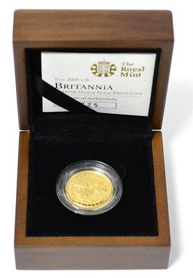 Lot 193 - Britannia Gold Proof £25 (quarter oz) 2009, 8.51g, 22ct gold, 1,000 issued, with cert, in...