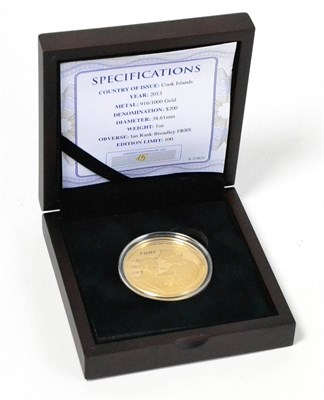 Lot 194 - Cook Islands, Gold Proof 200 Dollars 2013, rev. 'Royal Line of Succession - Prince Charles & Prince