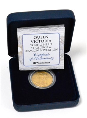 Lot 195 - Victoria, Sovereign 1878, contact marks, with cert, in Westminster case, AVF