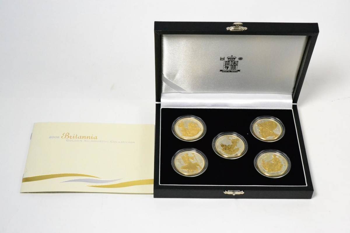 Lot 198 - Britannia 'Golden Silhouette Collection,' a set of 4 x silver Britannia £2, all dated 2006, with