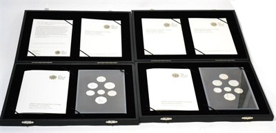 Lot 201 - 2 x Silver Proof Sets 2008, both 7 coins 1p to £1, 'Royal Shield of Arms' & 'Emblems of Britain'