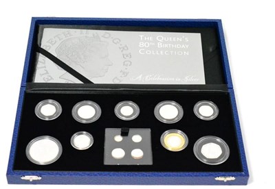 Lot 204 - Queen's 80th Birthday Collection' Silver Proof set 2006, 9 coins 1p, 2p, 5p, 10p, 20p, 50p,...