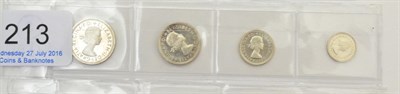 Lot 213 - Maundy Set 1965, 4d, 3d, 2d & 1d, BU