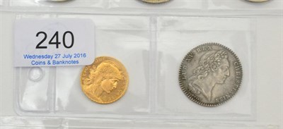 Lot 240 - France, Gold 20 Francs 1912, 6.45g, .900 gold, lustrous EF or+ & a silver jetton 1762, obv....