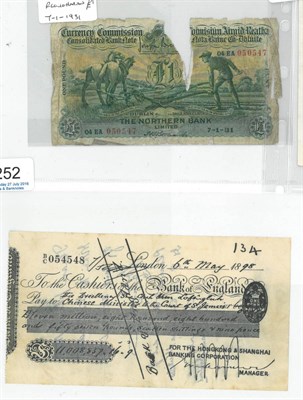 Lot 252 - Ireland, Northern Bank Ltd £1, 7 Jan 1931, Brennan/Stewart, prefix 04 EA; large...