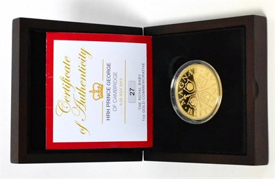 Lot 276 - Gold Proof Commemorative Medal 'Birth of Prince George 22 July 2013,'  obv. 'MAGNAE BRITANNIAE'...