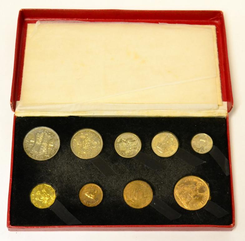 Lot 155 - Proof Set 1950, 9 coins halfcrown to farthing, in BofI, some light toning o/wise FDC