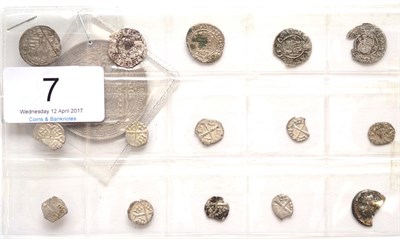 Lot 7 - Hungary, 14 x Hammered Silver Coins comprising: 5 x denars: Lajos (Louis) II 1522, Janos...