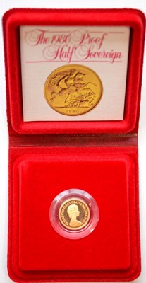 Lot 40 - Proof Half Sovereign 1980, with cert, in wallet of issue, FDC