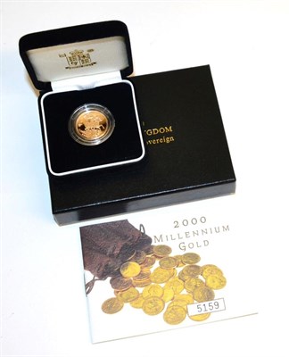Lot 41 - Proof Sovereign 2000, with cert, in CofI, FDC