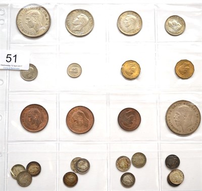 Lot 51 - George VI, a Set of 1937 Coins comprising: crown, halfcrown, florin, shilling ('Scottish'),...