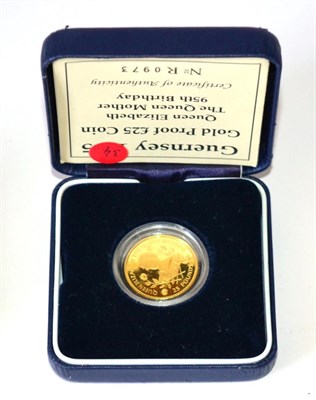 Lot 70 - Guernsey, Gold Proof £25 1995 'Queen Mother's 95th Birthday,' 7.89g, 24ct gold, with cert,...