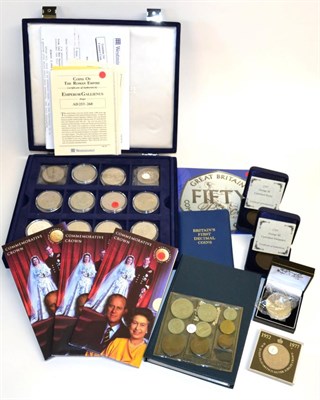Lot 85 - Miscellaneous UK & Foreign Coins comprising: UK: proof set 1997, 3 x commemorative £5 1997...