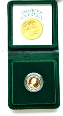 Lot 92 - Proof Sovereign 1980, with cert, in wallet of issue, FDC