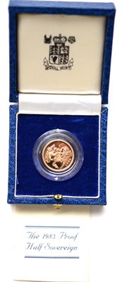 Lot 95 - Proof Half Sovereign 1983, with cert, in CofI, FDC