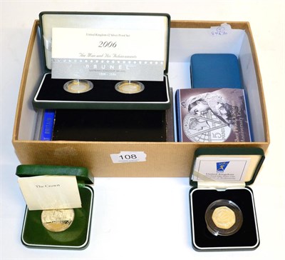 Lot 108 - A Collection of UK Silver Proofs comprising: £5 2001 'Victorian Anniversary,' a 2-coin £2 set
