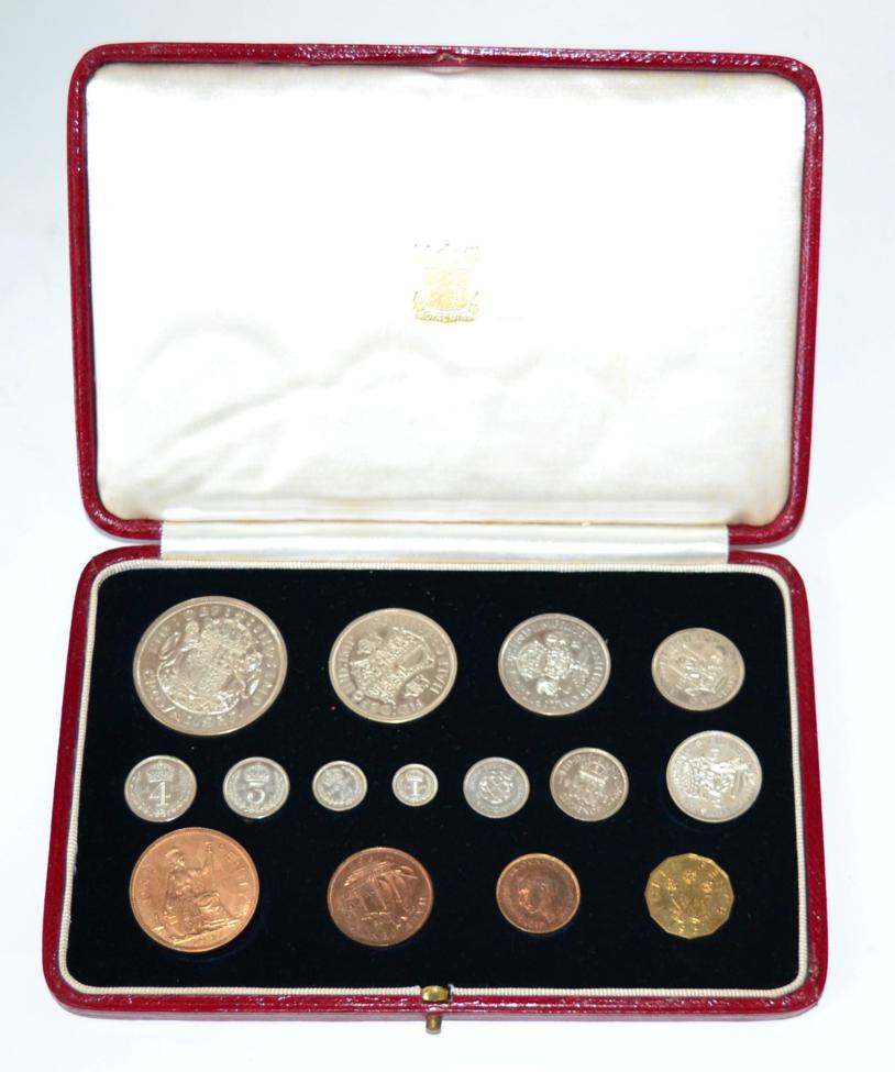 Lot 123 - Proof Set 1937, 15 coins crown to Maundy penny, in  red leatherette CofI (in good condition),...
