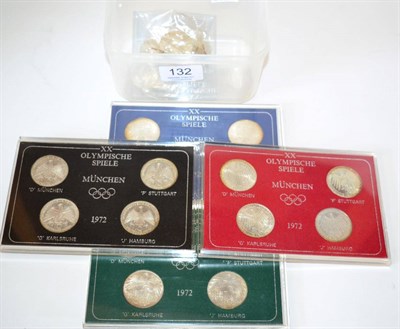Lot 132 - Germany, 4 x Munich Olympic Sets 1972, each set containing 4 x silver 10 marks with D, F, G & J...