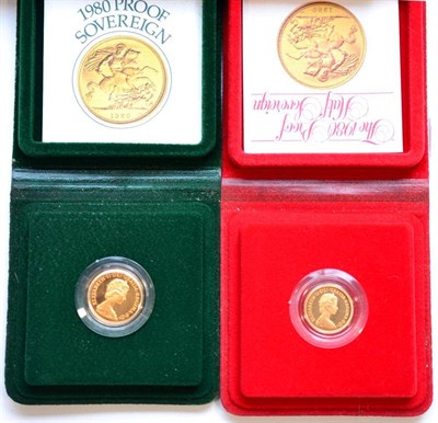 Lot 135 - Proof Sovereign 1980 & Proof Half Sovereign 1980, with certs, in wallets of issue FDC