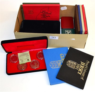 Lot 141 - Isle of Man, 4 x Cased Sets of Commemorative Crowns comprising: (1) '25th Anniversary Duke of...
