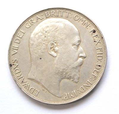 Lot 177 - Edward VII Crown 1902, a few carbon spots, light contact marks/hairlines VF