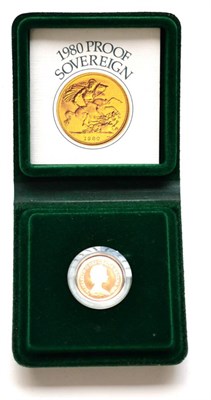 Lot 178 - Proof Sovereign 1980, with cert, in wallet of issue, FDC