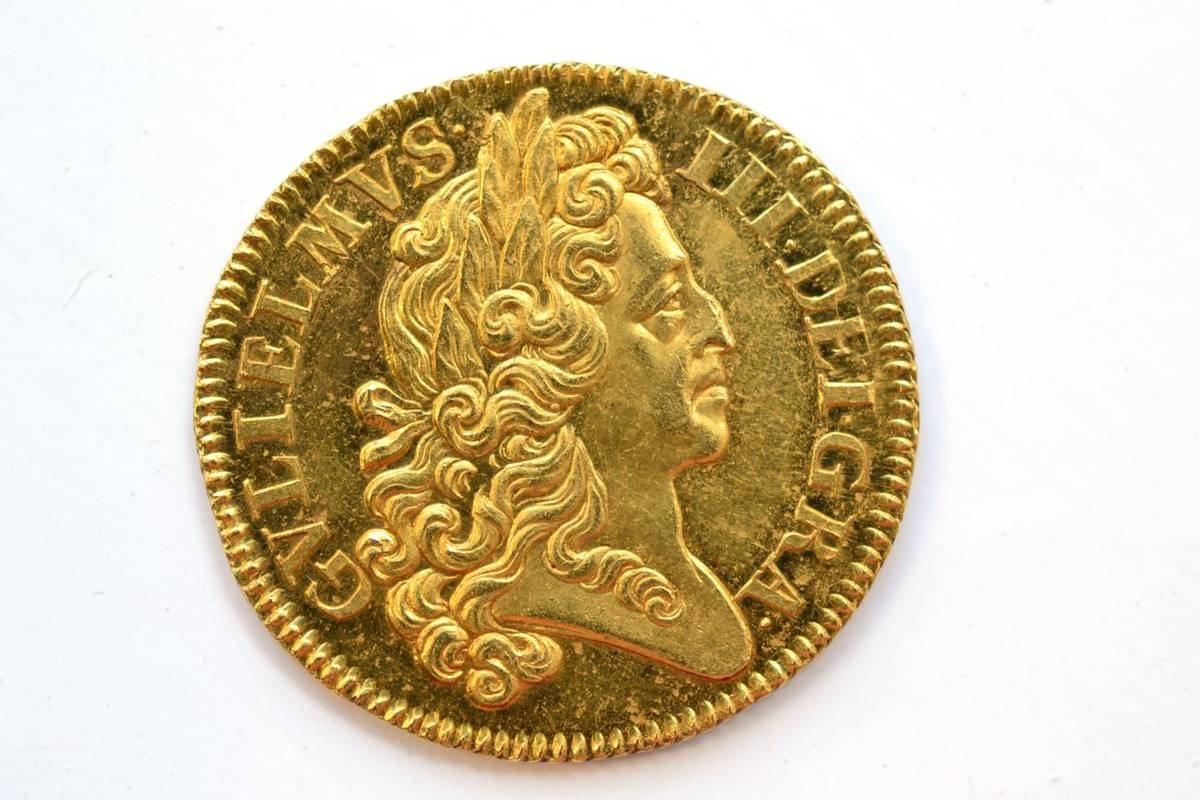Lot 220 - William III Guinea 1701 third laureate bust ('fine work'), 8.36g, rev. narrow crowns, a few...
