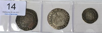 Lot 14 - James I, 2 x Shillings: (1) second coinage, third bust, MM rose; facial features weaker than...