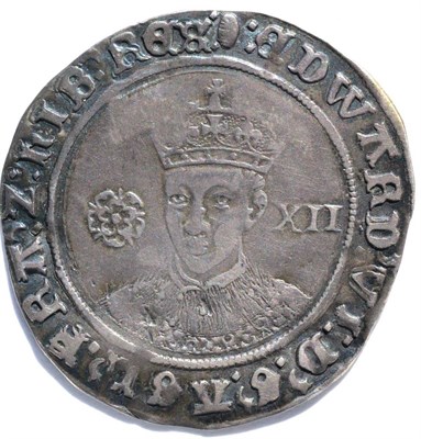 Lot 27 - Edward VI Shilling, third period fine silver issue (1551-1553) MM tun; obv. facing bust with rose &