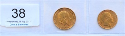 Lot 38 - George V Sovereign 1911 obv. small edge knock at 9 o'clock, light hairlines AVF & Edward VII...