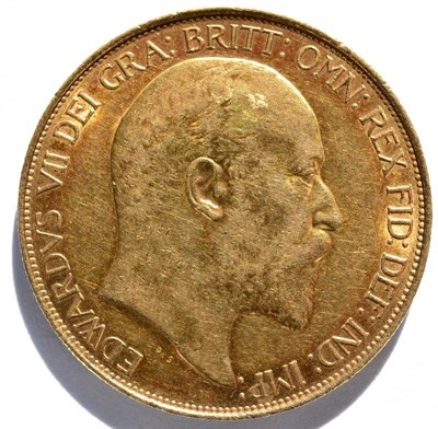 Lot 50 - Edward VII Gold £5 1902, contact marks & minor rim imperfections, slight rev edge knock at 9...