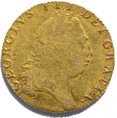 Lot 72 - George III Guinea 1794, fifth laureate head, 'spade' rev., 8.36g, minor contact marks, light...