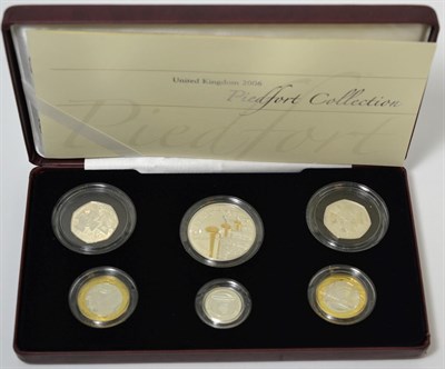 Lot 92 - Silver Proof Piedfort Collection 2006, a 6-coin set comprising: £5 'Queen's 80th Birthday'...