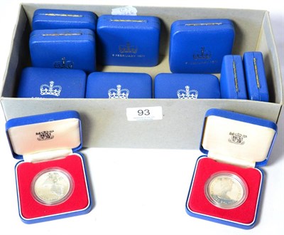 Lot 93 - 14 x Silver Proof Crowns issued for the Queen's Silver Jubilee 1977 & comprising: GB(x4),...