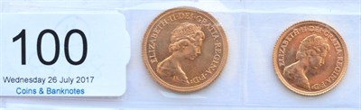 Lot 100 - Sovereign 1979 trivial contact marks & Half Sovereign 1982 UNC