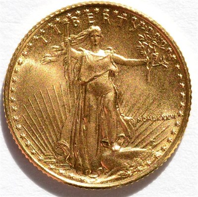 Lot 102 - USA 5 dollars 1986 (MCMLXXXVI), 1/10oz fine gold, 3.37g, UNC