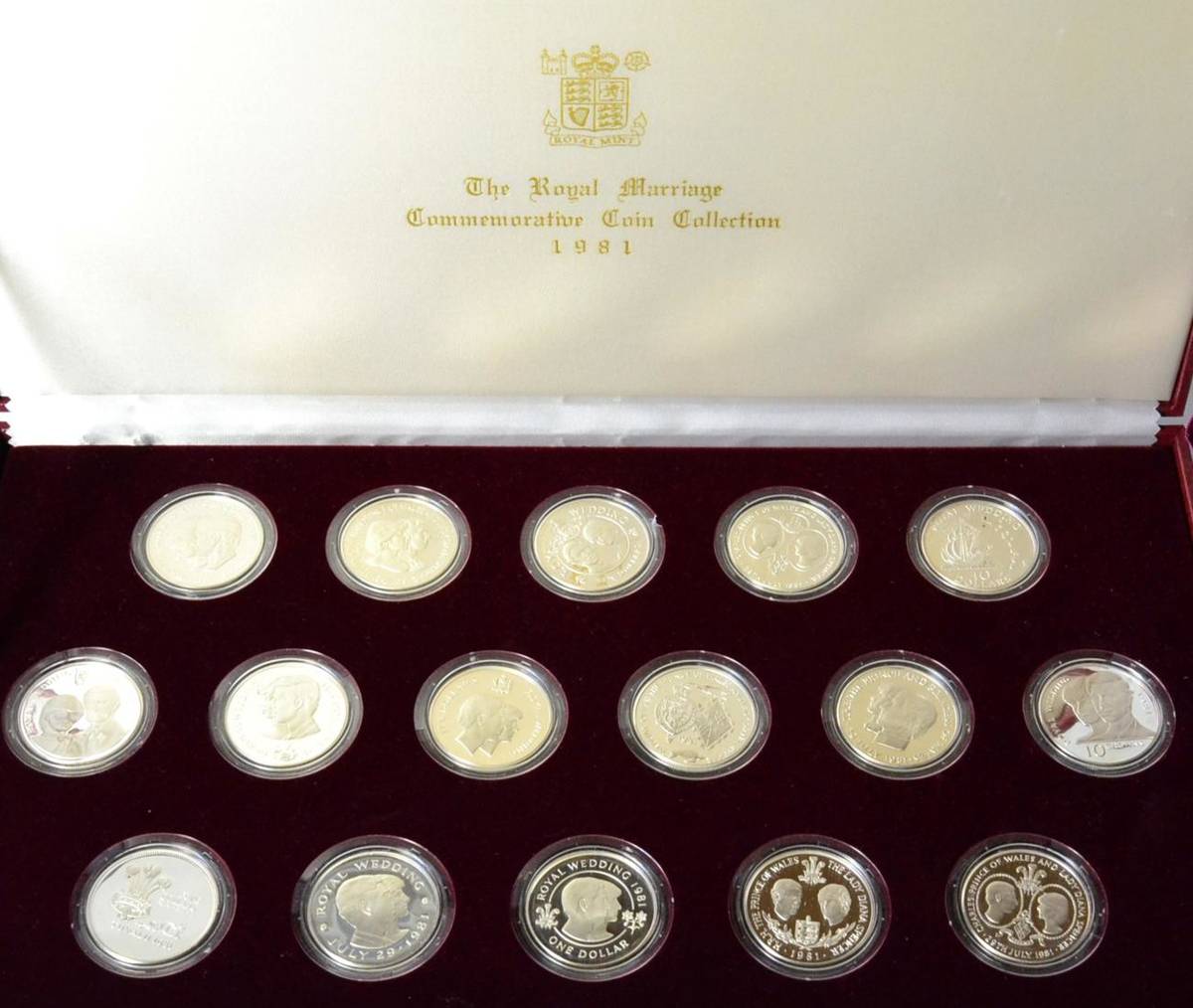 Lot 107 - The Royal Marriage Commemorative Coin Collection 1981' a complete set of 16 x crown-size...