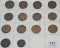 Lot 113 - A Collection of 13 x English Copper Pennies comprising: 1797 generally good edge & surfaces, lustre