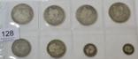 Lot 128 - 8 x Pre-Victoria Silver Coins comprising: 4 x crowns: 1818 LVIII contact marks, light hairlines...