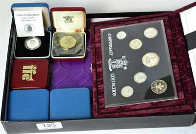 Lot 135 - Silver Proof Set 1996 '25th Anniversary of Decimal Currency,' 7 coins 1p to £1, all sterling...