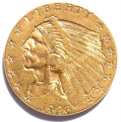 Lot 148 - USA, Gold 2½ Dollars 1926 Indian Head 'quarter eagle,' 4.16g, .900 gold, good edge & surfaces EF